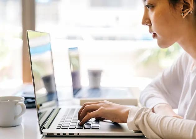 Professional studying and taking notes